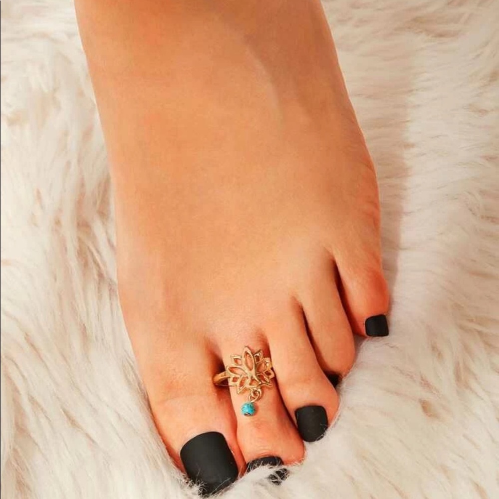 3/$30 Gold Lotus & Bead Toe Ring